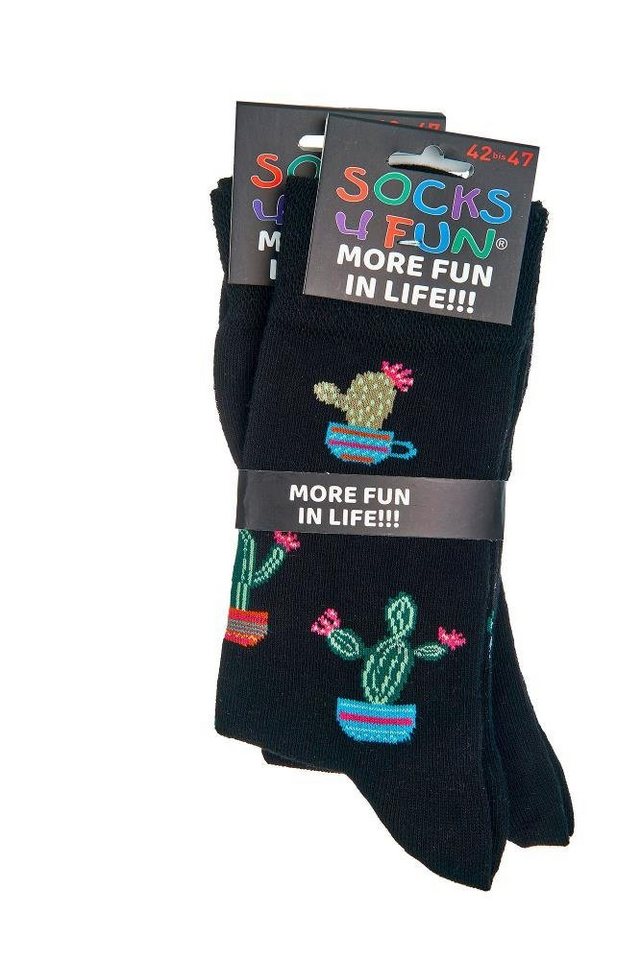 Socks 4 Fun Freizeitsocken Socks 4 Fun Motivsocken Kaktus (2-Paar, 2 Paar) von Socks 4 Fun