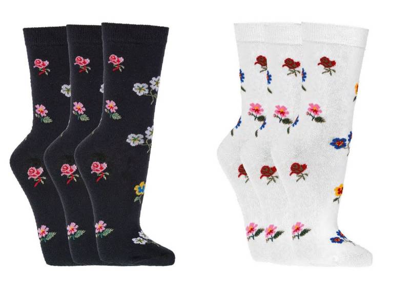 Socks 4 Fun Freizeitsocken Socks 4 Fun Motivsocken Streublümchen (3-Paar) von Socks 4 Fun