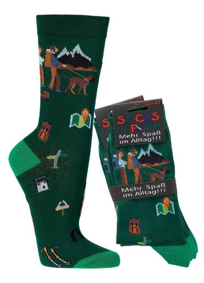 Socks 4 Fun Freizeitsocken Socks 4 Fun Motivsocken Wanderfreunde 2er-Bündel (2-Paar, 2 Paar) von Socks 4 Fun