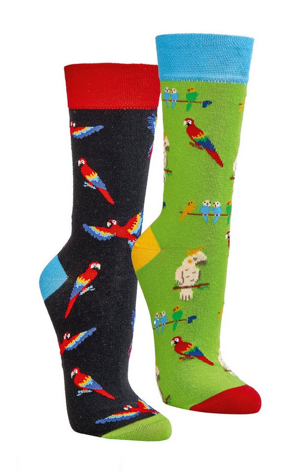 Socks 4 Fun Freizeitsocken Socks 4 Fun Papagei (2 Paar, 1-Paar, 2 Paar) von Socks 4 Fun