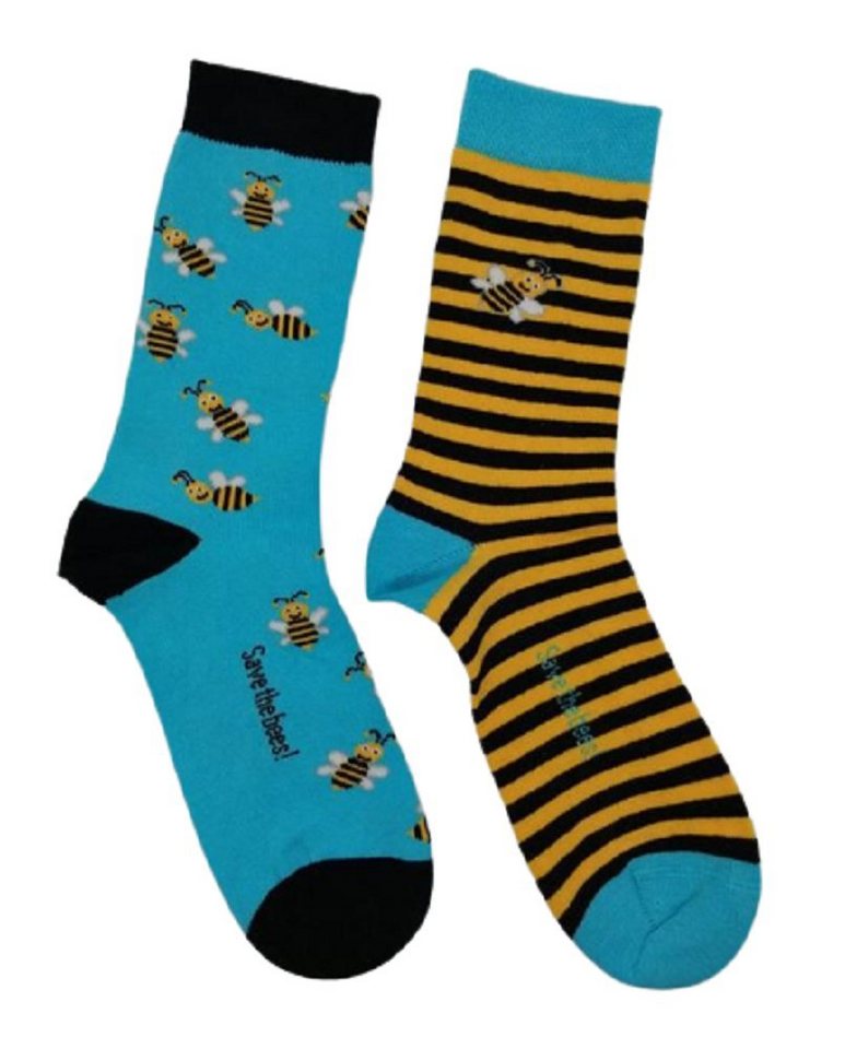 Socks 4 Fun Freizeitsocken Socks4Fun Motivsocken Biene 2er Bündel (2-Paar, 2 Paar) von Socks 4 Fun