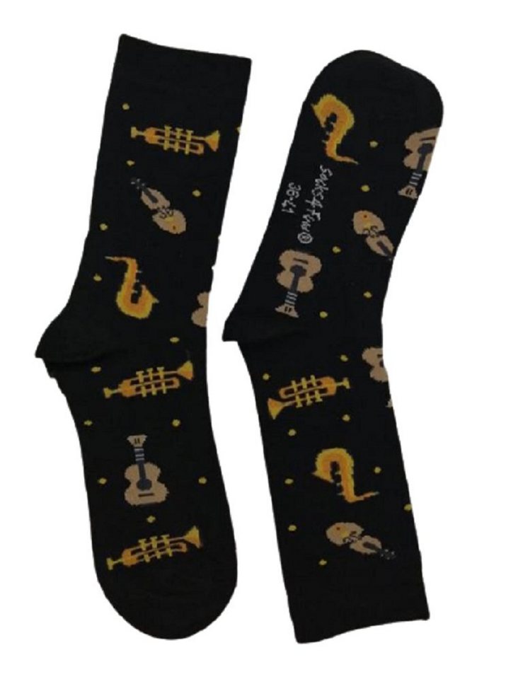 Socks 4 Fun Freizeitsocken Socks4Fun Motivsocken Konzert Musikinstrumente 2er Bündel (2-Paar, 2 Paar) von Socks 4 Fun