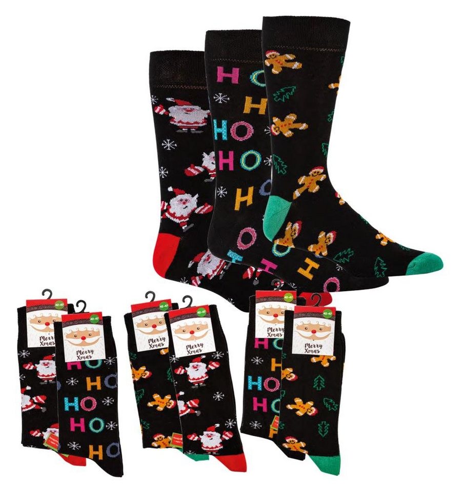 Socks 4 Fun Freizeitsocken Weihnachtssocken Weihnachten Nikolaus Advent Damen Herren (2 Paar) von Socks 4 Fun