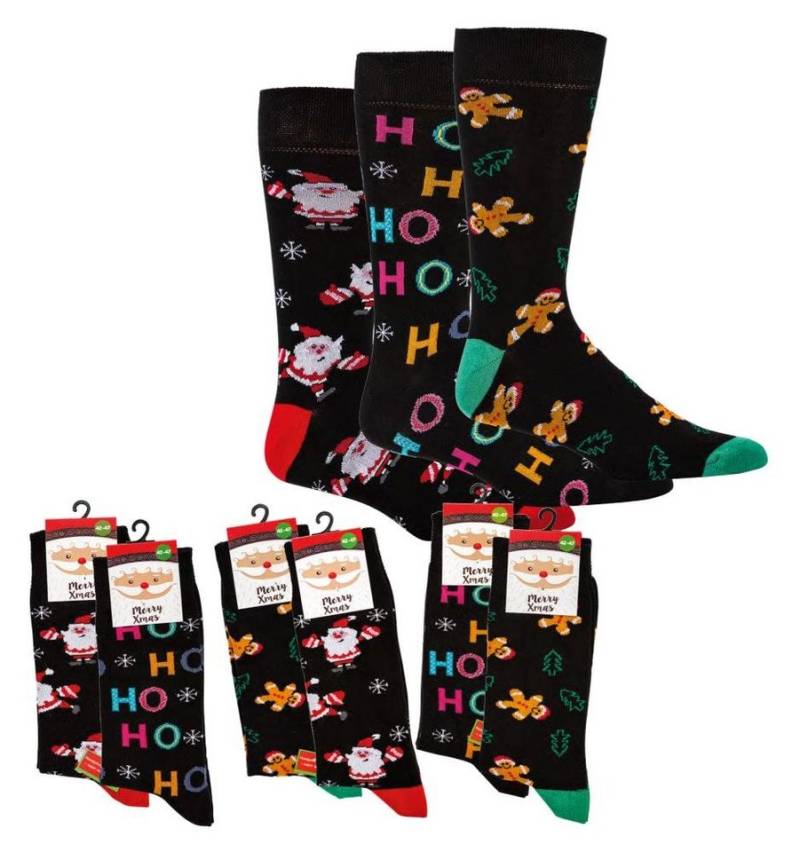 footart Freizeitsocken Weihnachtssocken Weihnachten Nikolaus Advent Damen Herren (2 Paar) von footart