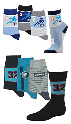 Socks 4 Fun Kinder Socken,6 Pack,31/34,Fußball/Jeans von Socks 4 Fun