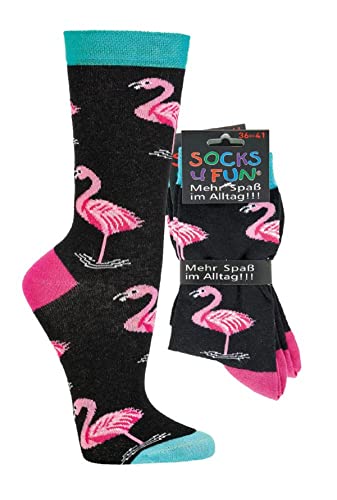 Socks 4 Fun Motivsocken Flamingo 2er-Bündel (as3, numeric, numeric_36, numeric_41, regular, regular) von Socks 4 Fun