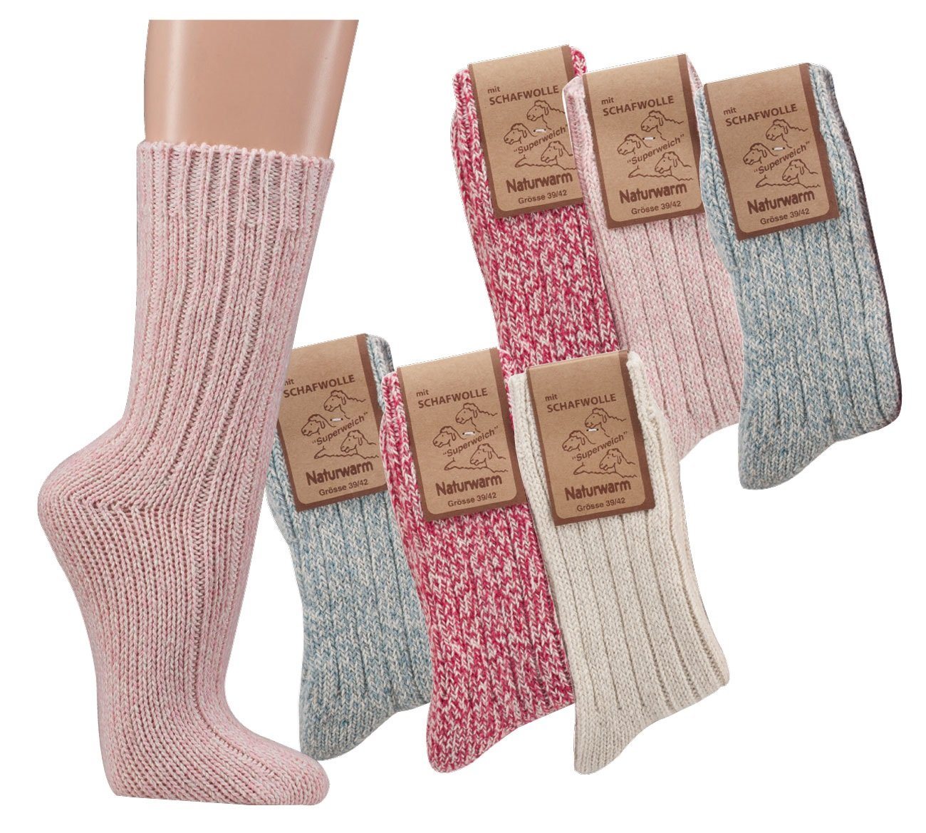 Socks 4 Fun Norwegersocken Norwegersocken Schafwolle 2218 3 Paar bunt sortiert (3-Paar) von Socks 4 Fun