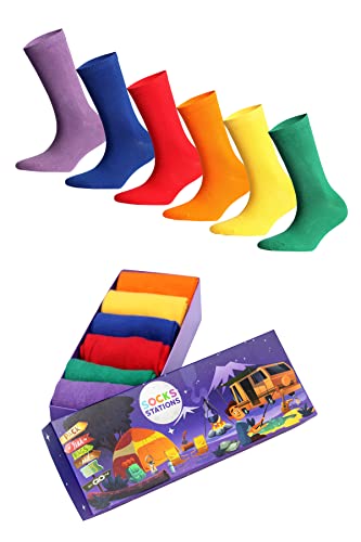 Lustige socken herren und damen bunte socken 6er pack, coole socken, Beiläufig Gemusterte Socken, Funny Socks Baumwolle Motiv Socken 35-38 und 39-42, verrückte Socken Mehrfarbig Klassisch als Geschenk von Socks Stations