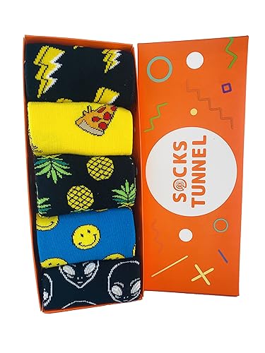 5 Stück Tiermuster Collage bunte Socken Set von Socks Tunnel