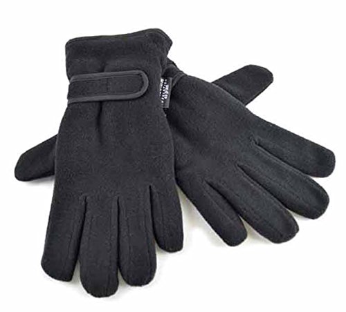Damen Fleece-Handschuhe - Thinsulate-Futter und Klettverschluss - Einheitsgröße - Schwarz von Socks Uwear