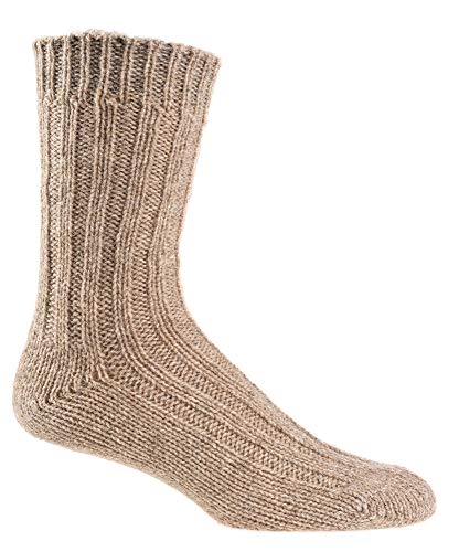 Stricksocken 2 Paar mit Alpaka Schafwolle 39-42, beige von Socks4Fun