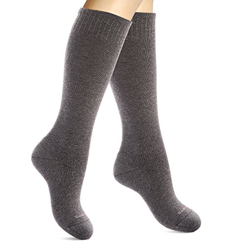 SocksLane Kompressionsstrümpfe Baumwolle für Frauen. Kompressionssocken Bei Krampfadern, auf Reisen (Anthrazit Grau, Medium-Large) von SocksLane