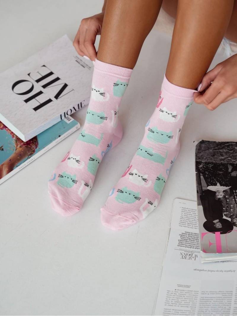 Cat Kitty Katzen Frauen Socken, Lustige Verrückte Bunte Geschenkidee, Perfektes Geschenk, Mismatched von SocksWorld001