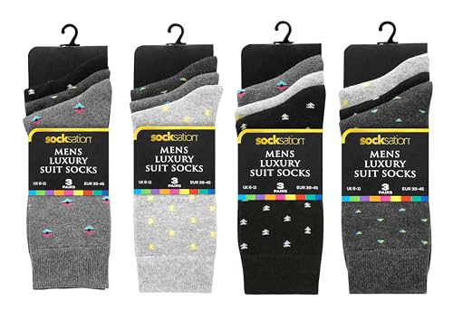 Socksation Herren Men Suit Anzugsocken, Socken-Design (7), Einheitsgröße (12er Pack) von Socksation
