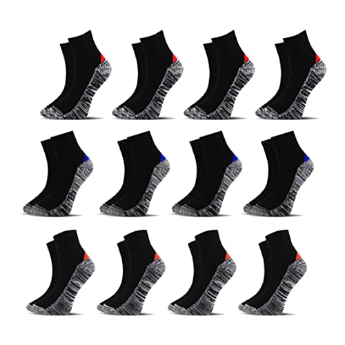 Socksberg Arbeitssocken kurz Herren (12 Paar) | Langlebige & Fusselfreie Anti Schweiß Sneaker Socken | Work Socken | Kurze Arbeitssocken | Arbeitsstrümpfe, Arbeits Socken 39-42 & 43-46 von Socksberg