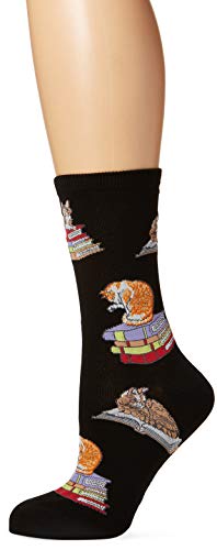 Socksmith Damen Cats on Books Socken, Schwarz (Schwarz Schwarz), One Size von Socksmith