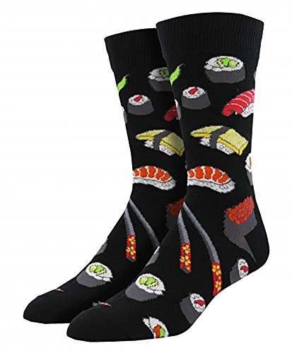 Socksmith Herren Sushi Socken, Schwarz (Schwarz Schwarz), L von Socksmith