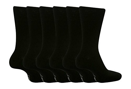SockShop Big Foot Herrensocken mit sanftem Griff, lockere Passform, Größe 46-50, 6 Paar Gr. X-Large, Schwarz von Sock Snob