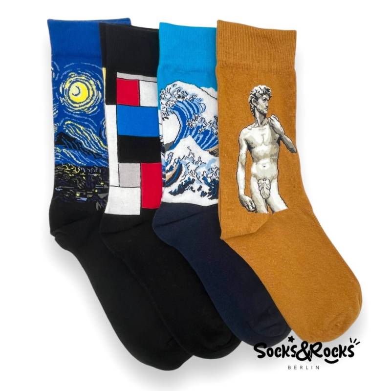 Socken | Berühmte Gemälde Lustige Unisex 4Er Pack Bundle Meistersocken Kunst Geschenkidee von SocksundRocks