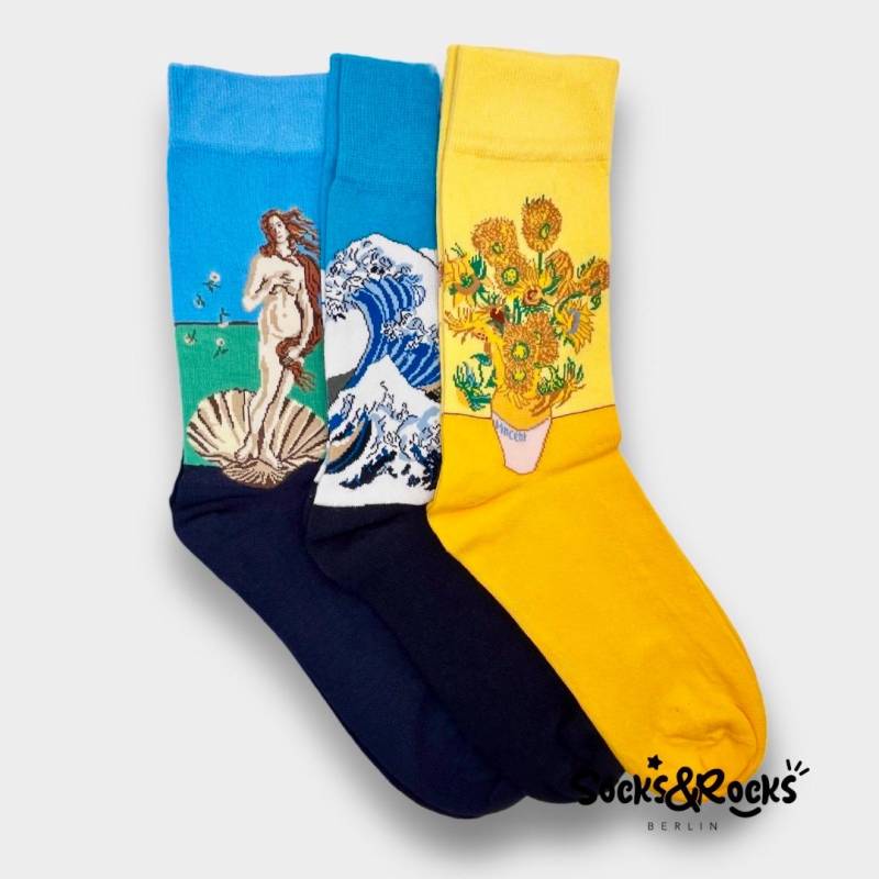 3 Paar Socken -Geschenkbox | Berühmte Gemälde Lustige Unisex 4Er Pack Bundle Meistersocken Männersocken von SocksundRocks