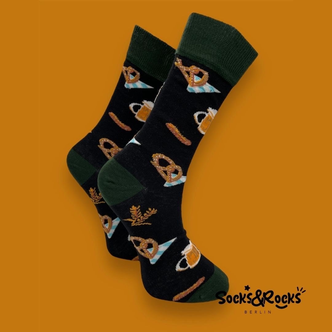Bier Brezel Socken | Biersocken Foodie Baumwollsocken Bavaria Oktoberfest Geschenk Lustige Lebensmittel Herrensocken von SocksundRocks