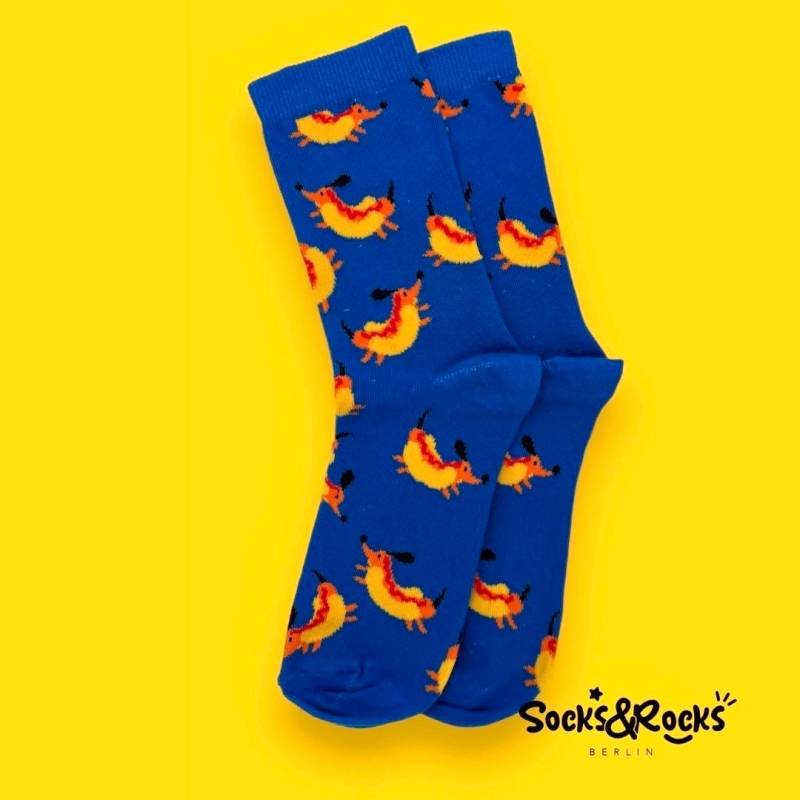 Dackelsocken | Dackelsocke Hunde Socken Sausage Dog Geschenke |Geschenk Für Hundeliebhaber Print Unisex Lustige Katzensocke von SocksundRocks