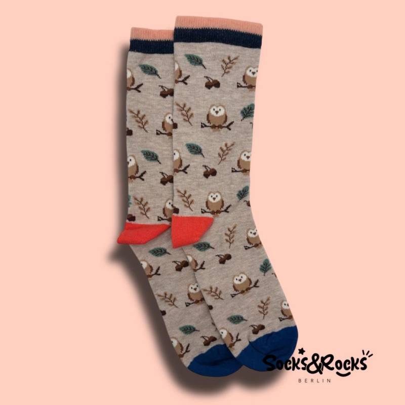 Eule Socken | Anımal Print Eulendrucksocken Bunte Tier Eulen Muster Lustige Süße Söckchen Vogel von SocksundRocks