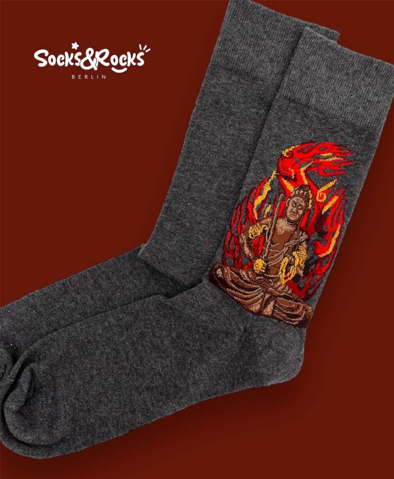 Flammen Buddha Socken von SocksundRocks