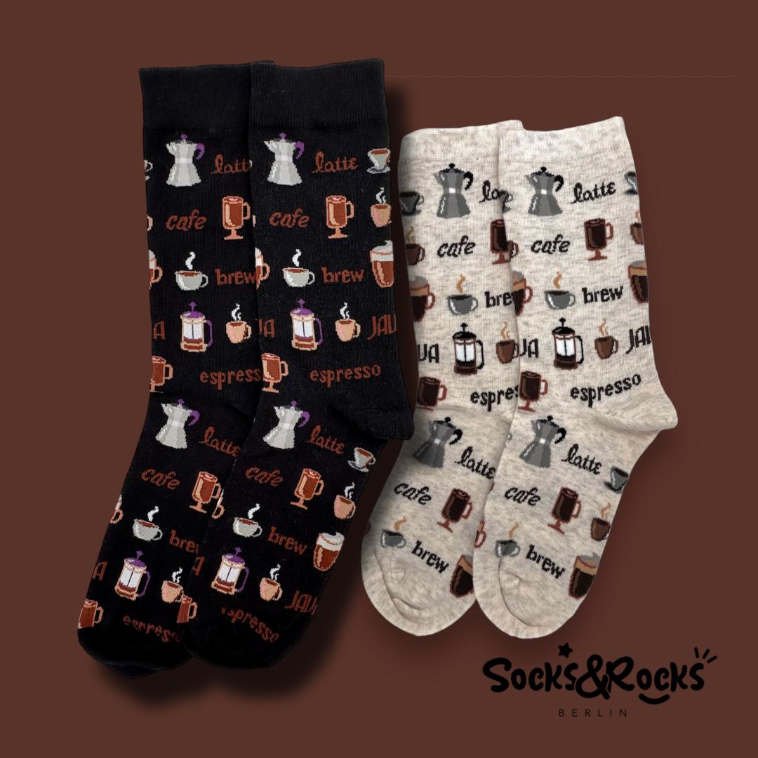 Kaffee Socken | Für Kaffee-Fans Unisex Geschenke Muster Kaffeeliebhaber Geschenk Männer| Paar von SocksundRocks