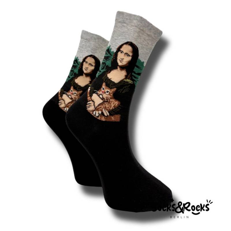 Mona Lisa Socken | Mit Katze Berühmtes Gemälde Meistersocken Kunstgeschenk Leonardo Da Vinci Kunst Geschenk von SocksundRocks