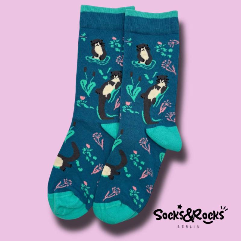 Otter Socken | Geschenke Damensocken Bunte Tier Lustige Süße Söckchen Valentinstag Geschenk Mit Niedlichem Ottermuster von SocksundRocks