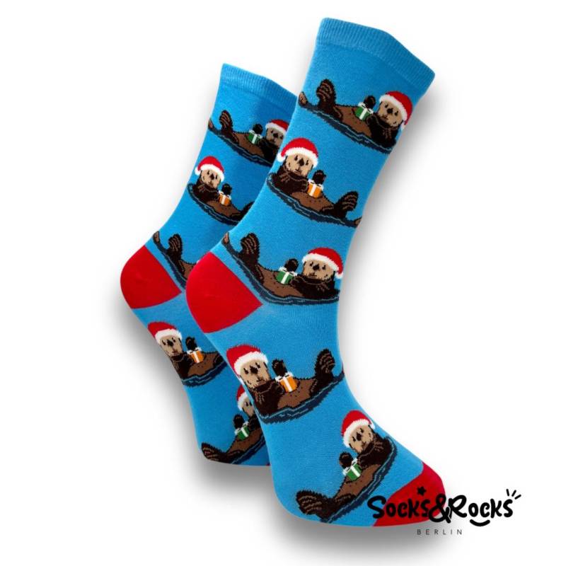 Otter Socken | Weihnachtssocken Weihnachtsgeschenk Geschenk Frauen Herren Bunte Tier Lustige von SocksundRocks