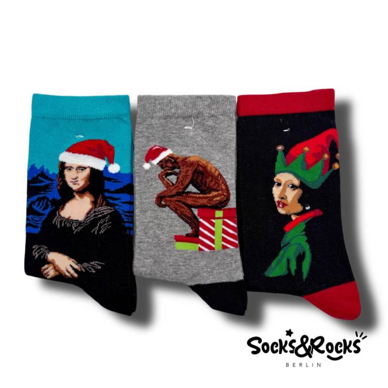 Socken | Weihnachtssocken Berühmte Gemälde Lustige Unisex Weihnachtsgeschenk Meistersocken Adventskalender Geschenk von SocksundRocks