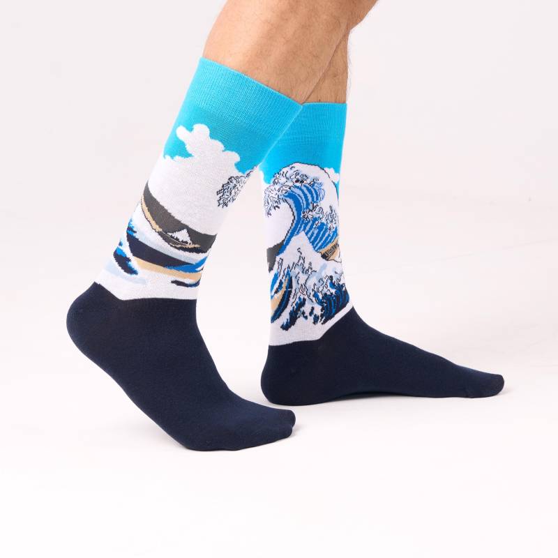 Welle Socken | Berühmte Gemälde Die Große Lustige Unisex Meistersocken Kunstgeschenk Herrensocken von SocksundRocks