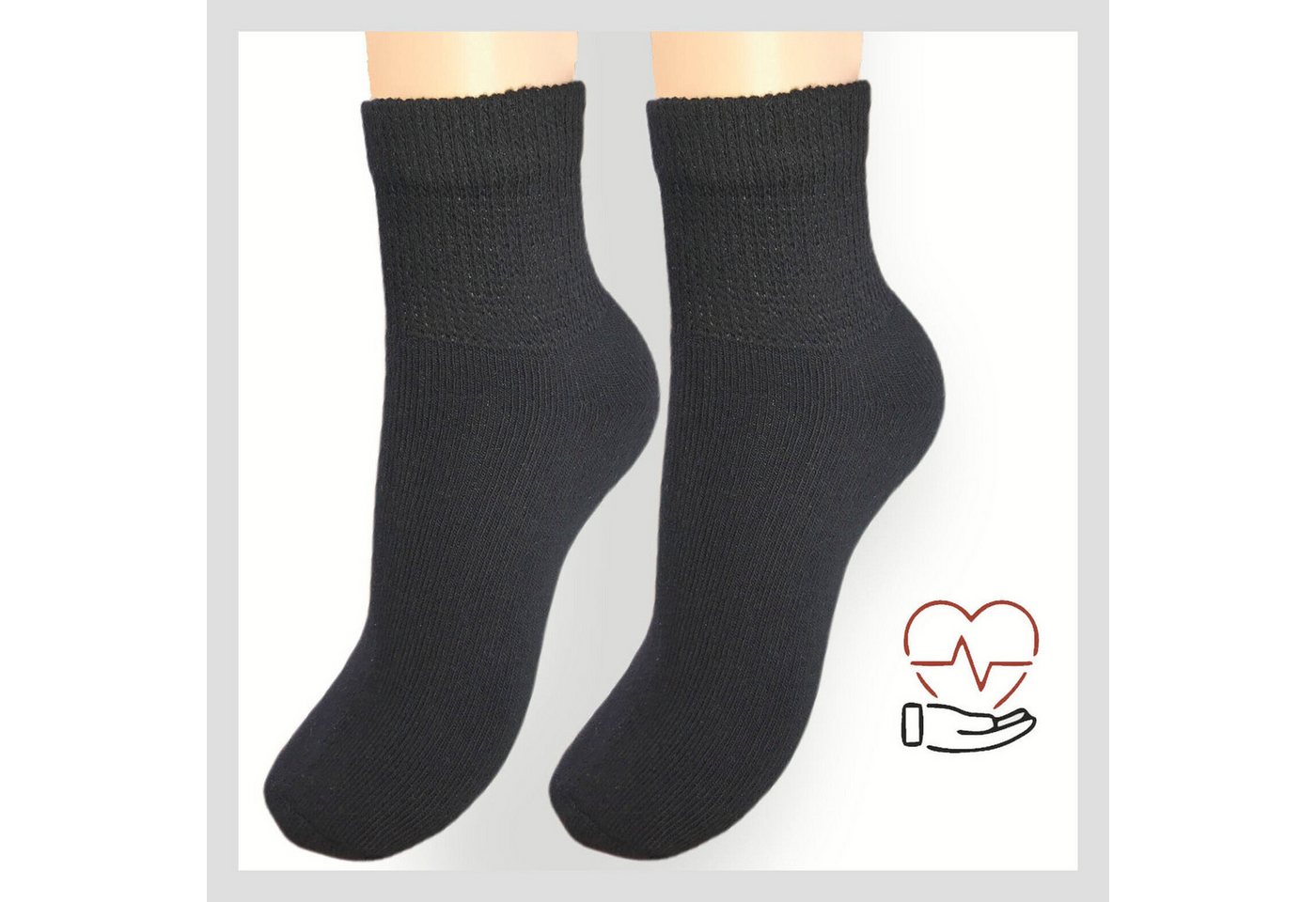 Sockswear Diabetikersocken Sneaker Kurzschaft oder Normalschaft Socken (3 Paar) extrem dehnfähiger Bund dicke Qualität kreislauffreundlich von Sockswear
