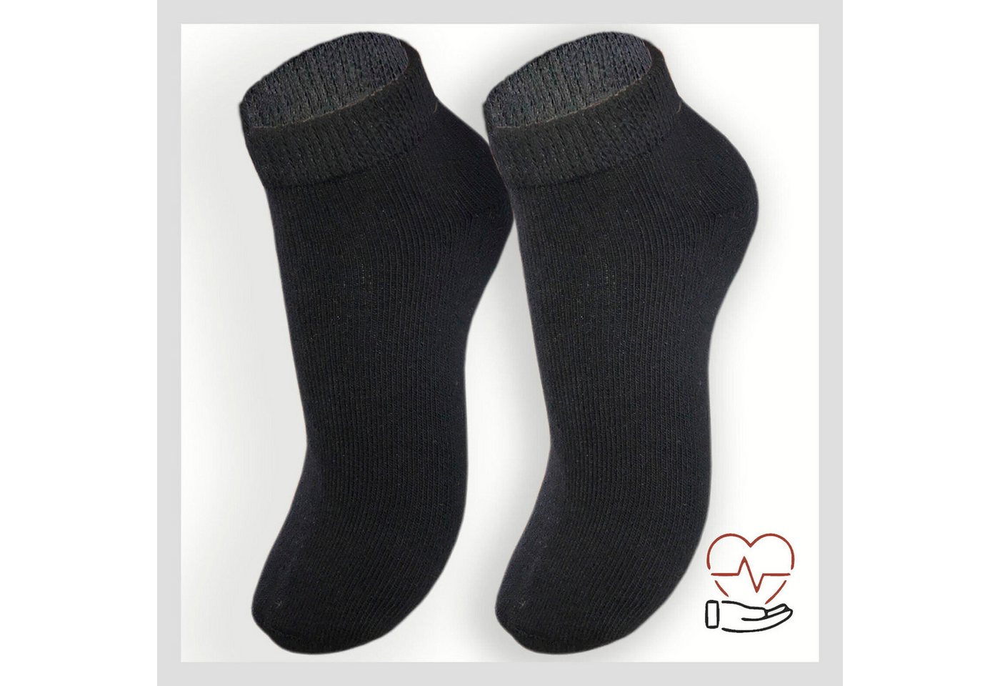 Sockswear Diabetikersocken Sneaker Kurzschaft oder Normalschaft Socken (3 Paar) extrem dehnfähiger Bund dicke Qualität kreislauffreundlich von Sockswear
