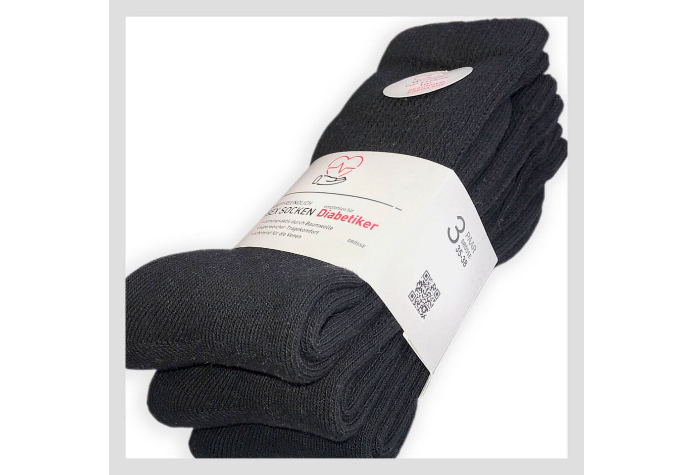 Sockswear Diabetikersocken Sneaker Kurzschaft oder Normalschaft Socken (3 Paar) extrem dehnfähiger Bund dicke Qualität kreislauffreundlich von Sockswear