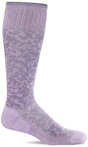 Sockwell Damen Damast Moderate Graduated Compression Socke, Lavendel - S/M von Sockwell