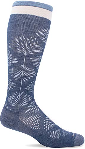 Sockwell Women's Full Floral Moderate Graduated Compression Sock, Denim - S/M von Sockwell