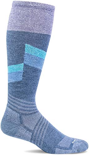 Sockwell Women's The Steep Ski Moderate Graduated Compression Sock, Denim - M/L von Sockwell