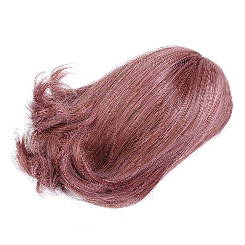 1 Stück 35 Cm Kurze Perücke, Modischer Pony, Rosa, Kurze Perücke, Gute Qualität, Kostüm-Perücken, Damen, Künstliches Haar für Party, Halloween, Alltag, Perücken-Zubehör Frisieren und Rasieren von Socobeta