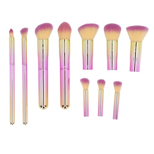 10er-Pack Reise-Make-up-Pinsel, Ideales Make-up-Werkzeug, Abnehmbarer Griff, Puderpinsel-Set für Augenbrauen, Lidschatten, Concealer von Socobeta