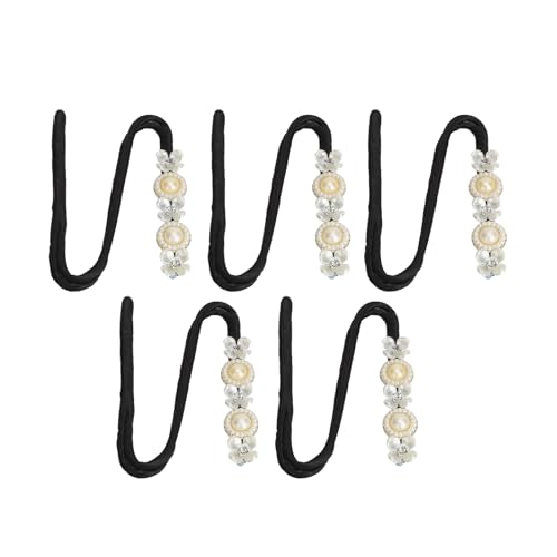 5 Stück Glänzender, Eleganter Haar-Pferdeschwanz-Lockenwickler-Dutt mit Künstlichen Perlenblumen für Frauen von Socobeta