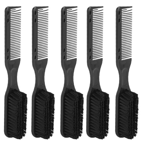 Doppelkopf-Öl-Haarbürste für Herren, Ergonomischer Griff, Bart-Styling-Kamm, Salon-Rasierpinsel von Socobeta