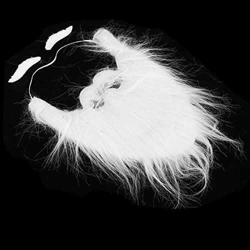 Weißer Gefälschter Schnurrbart, Selbstklebender Design-Bart, Verstellbarer Bungee-Seil, Weihnachtsmann-Bart-Set, Weihnachten Frisieren und Rasieren von Socobeta