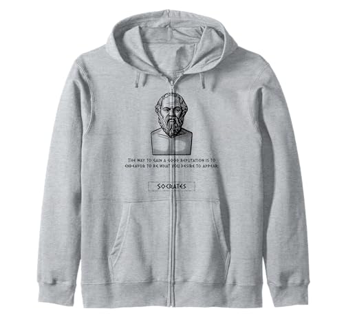 Sokrates Gain a Good Reputation Men Women Gift Kapuzenjacke von Socrates Classical Quotes