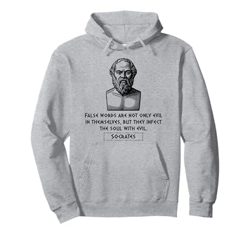 Sokrates falsche Worte Männer Frauen Geschenk Pullover Hoodie von Socrates Classical Quotes