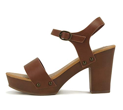 Soda Frauen Platform Sandalen Braun Groesse 6.5 US /37.5 EU von Soda