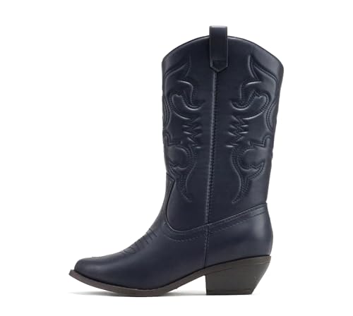 Soda Reno Westernstiefel für Damen, Cowboystiefel, spitzer Zehenbereich, kniehoch, zum Hineinschlüpfen, Marineblau, 40.5 EU Soda Reno Westernstiefel für Damen, Cowboystiefel, spitzer Zehenbereich, kniehoch, zum Hineinschlüpfen, Marineblau, 40.5 EU von Soda