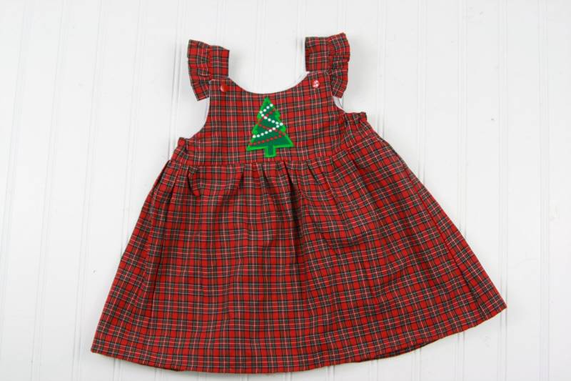 Baby Mädchen Weihnachtskleid - Rotes Tartan Kariertes Kleid Weihnachtskleidung Monogrammiertes Weihnachtsoutfit Kleinkind Mädchenkleider Urlaub von SodaCitySewing